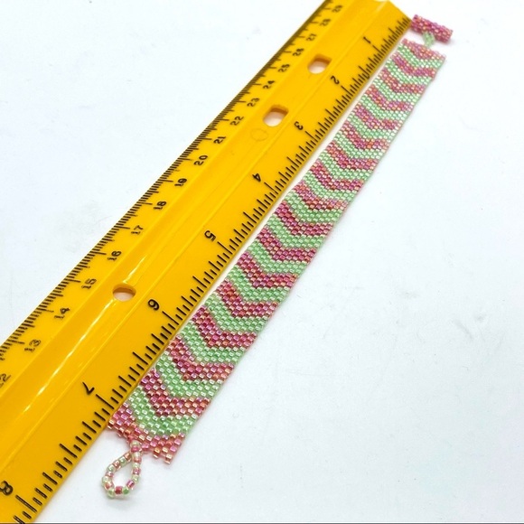 Peyote Stitch Handcrafted Traditional Beadwork Bracelet - Picture 4 of 7